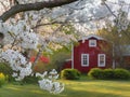 Springtime in the front yard of an American home Royalty Free Stock Photo