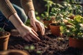 Springtime Gardening Delight and Beauty of Gardening Work in the Spring Season, created with Generative AI