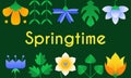 Springtime greeting card. Simple geometric shapes Royalty Free Stock Photo
