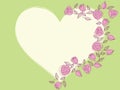 Springtime hand drawn heart with roses