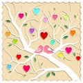 Springtime Love Tree and Birds Royalty Free Stock Photo