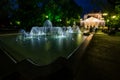 Public park night long exposure, Sofia, Bulgaria Royalty Free Stock Photo