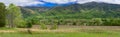 A springtime panorama from the Cades Cove section of the Great Smoky Mountains National Park Royalty Free Stock Photo