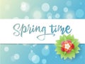 Springtime poster, greeting card, vector