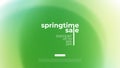 Springtime Sale. Spring season commercial background with light blurred green color gradients.