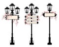 Springtime street light vector set