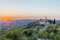 Springtime sunset in Draguc, Istria, Croatia Royalty Free Stock Photo