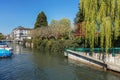 Springtime view along the Schanzengraben moat in the city Zurich Royalty Free Stock Photo