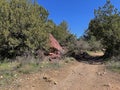 Large Red Rock Beside the Gowan Hiking Trail in Tonto Natural Bridge State Park Royalty Free Stock Photo