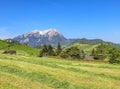 Springtime view in Nidwalden with Mt. Pilatus in the background Royalty Free Stock Photo