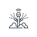 sprinkle icon vector from smarthome concept. Thin line illustration of sprinkle editable stroke. sprinkle linear sign for use on