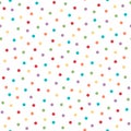 Sprinkle pattern. Vector colorful illustration. Seamless background of color dots. Confetti on cake symbol. Design for holiday,