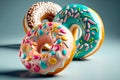 sprinkled, donuts, doughnuts with sprinkles isolate on color background