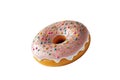 sprinkled, donuts, doughnuts with sprinkles isolate on color background,