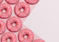 Sprinkled donuts. Photo with copy space