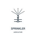 sprinkler icon vector from agriculture collection. Thin line sprinkler outline icon vector illustration. Linear symbol for use on