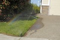 Sprinkler Making a Rainbow Royalty Free Stock Photo