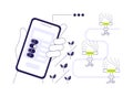 Sprinkler system testing abstract concept vector illustration.