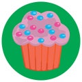 sprinkles cupcake. Vector illustration decorative design