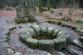 Sprinkling the Source of the OhÃâ¢e River in the Smrcina Reservation Royalty Free Stock Photo