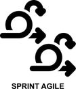 sprint agile, sprint, scrum, agile, iterative, project management outline icon Royalty Free Stock Photo