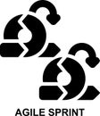 sprint agile, sprint, scrum, agile, iterative, project management solid glyph icon Royalty Free Stock Photo