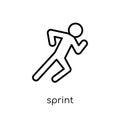 sprint icon. Trendy modern flat linear vector sprint icon on white background from thin line sport collection