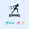 Sprint Running Athletics Marathon logo design template