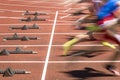 Sprint start in track and field Royalty Free Stock Photo