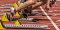 Sprint start in track and field Royalty Free Stock Photo