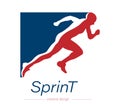Sprint. Vector template for for logo, sticker, logo or brand. Illustration for websites, applications and creative ideas