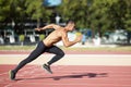 Sprinter leaving on the running track. Royalty Free Stock Photo