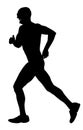 Sprinter runner vector silhouette illustration isolated on white background Royalty Free Stock Photo