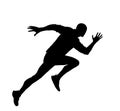 Sprinter runner vector silhouette isolated on white background. Royalty Free Stock Photo
