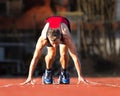 Sprinter's start in track and field Royalty Free Stock Photo