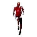 Sprinting man geometric silhouette, low poly Royalty Free Stock Photo