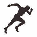 Sprinting man silhouette. Sprint, fast run. Runner starts running