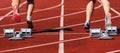 Sprintstart in track and field Royalty Free Stock Photo