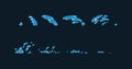 Sprite sheet of a water wave, water splashes. Animation for game or cartoon.