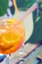 Spritz aperol cocktail, selective focus Royalty Free Stock Photo