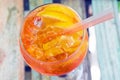 Spritz aperol cocktail, selective focus Royalty Free Stock Photo