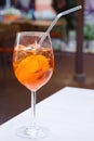 Spritz aperol cocktail, selective focus Royalty Free Stock Photo