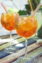 Spritz aperol cocktail, selective focus Royalty Free Stock Photo