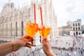 Spritz aperol drink in Milan