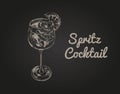 Spritz Hand Drawn Summer Spritz Cocktail Drink Vector Illustration Spritz Royalty Free Stock Photo