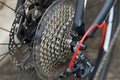 Sprockets of a modern bicycle gearbox Royalty Free Stock Photo