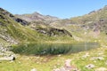 Spronser Lakes and mountain alps panorama in Texel Group, South Tyrol