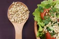 Sprouts. Buckwheat. Health. Vegetarianism. Snack. Salad