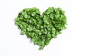Sprout green plants a heart shape