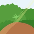 Sprout growing in the fieldillustration. Royalty Free Stock Photo